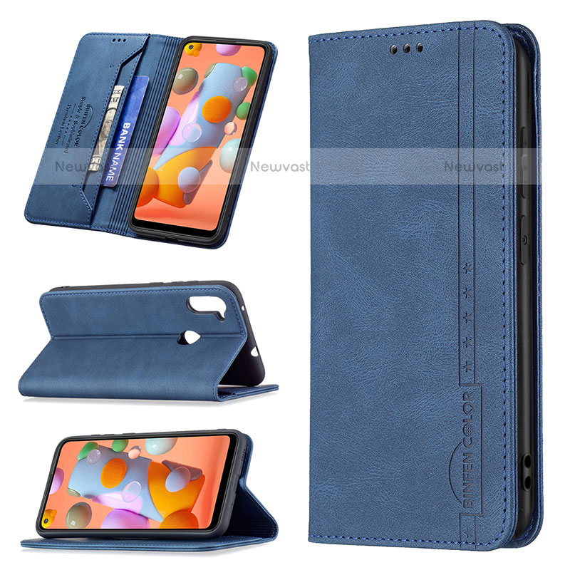 Leather Case Stands Flip Cover Holder B15F for Samsung Galaxy M11