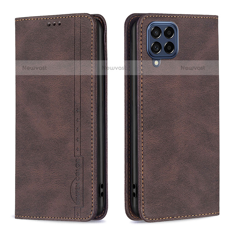 Leather Case Stands Flip Cover Holder B15F for Samsung Galaxy M53 5G