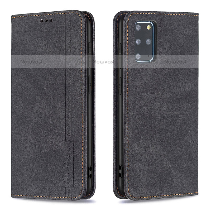 Leather Case Stands Flip Cover Holder B15F for Samsung Galaxy S20 Plus 5G Black