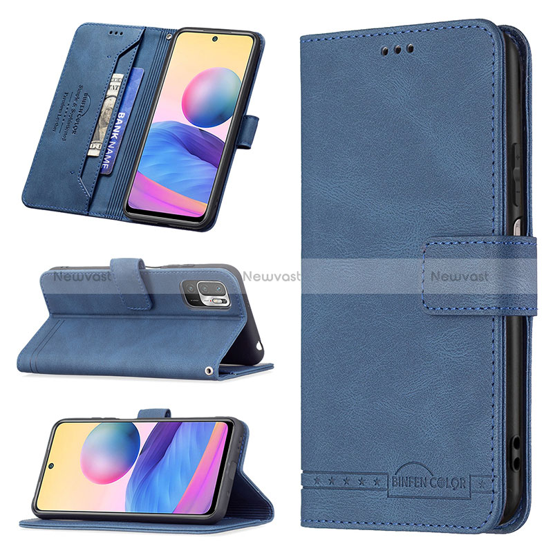 Leather Case Stands Flip Cover Holder B15F for Xiaomi POCO M3 Pro 5G