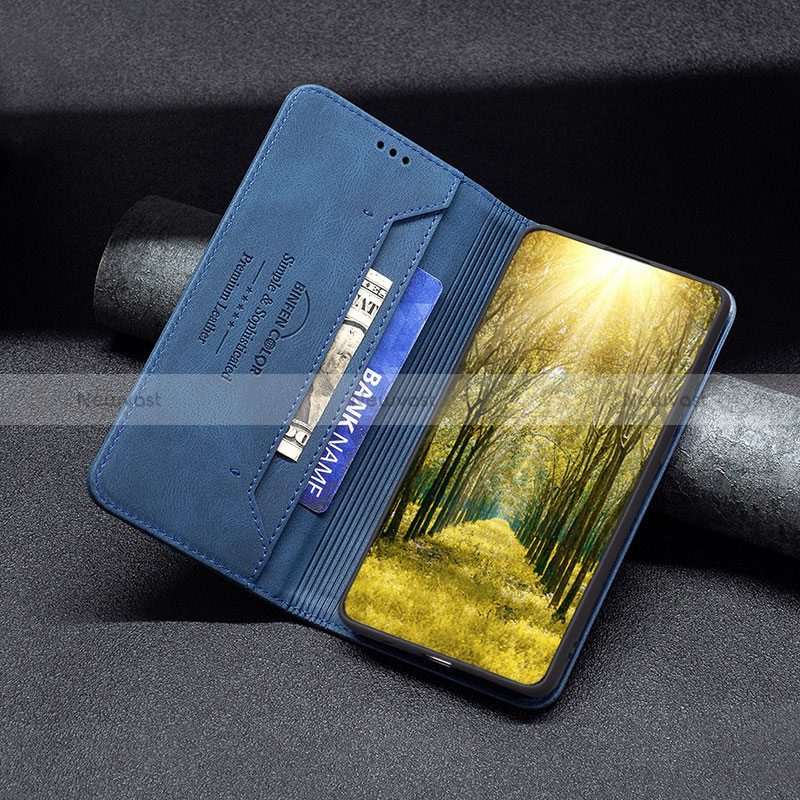 Leather Case Stands Flip Cover Holder B15F for Xiaomi Poco M4 Pro 4G