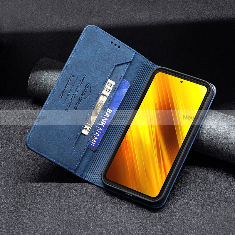 Leather Case Stands Flip Cover Holder B15F for Xiaomi Poco X3 NFC