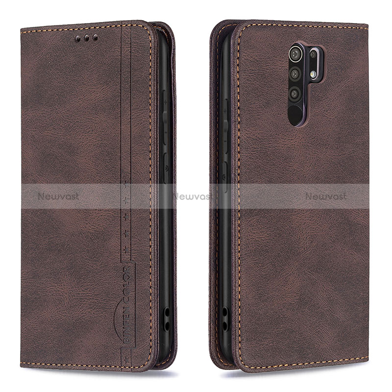 Leather Case Stands Flip Cover Holder B15F for Xiaomi Redmi 9