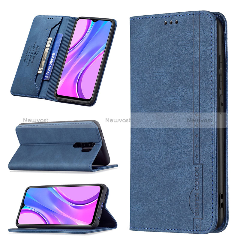 Leather Case Stands Flip Cover Holder B15F for Xiaomi Redmi 9