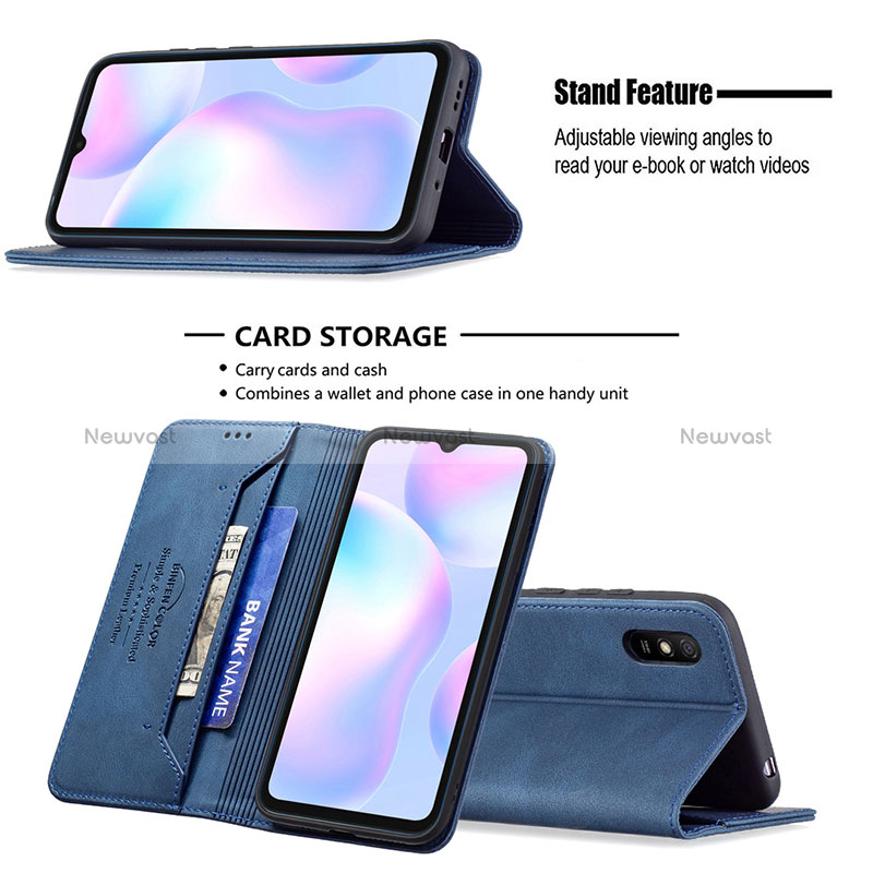 Leather Case Stands Flip Cover Holder B15F for Xiaomi Redmi 9i