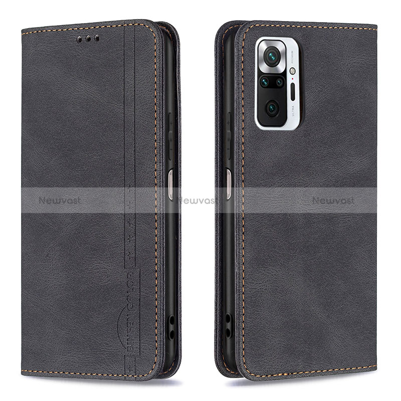 Leather Case Stands Flip Cover Holder B15F for Xiaomi Redmi Note 10 Pro Max