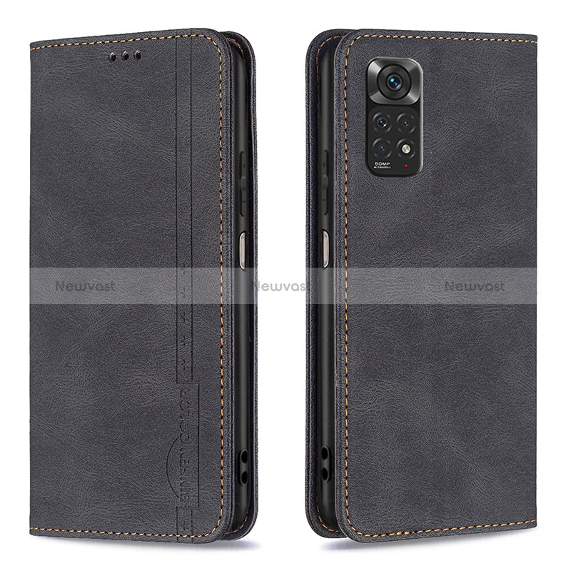 Leather Case Stands Flip Cover Holder B15F for Xiaomi Redmi Note 11 4G (2022)