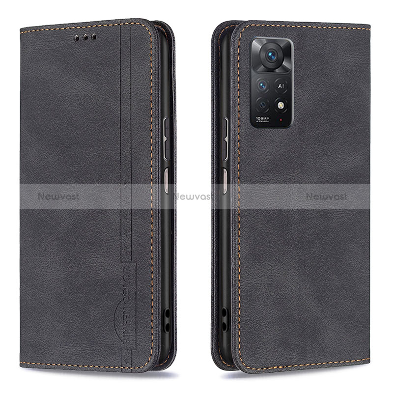 Leather Case Stands Flip Cover Holder B15F for Xiaomi Redmi Note 11 Pro 4G