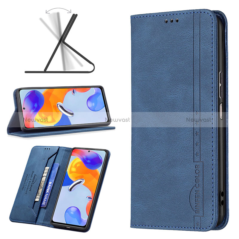 Leather Case Stands Flip Cover Holder B15F for Xiaomi Redmi Note 11 Pro 5G