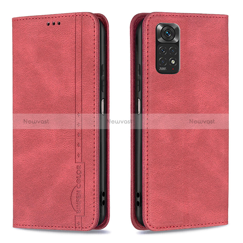 Leather Case Stands Flip Cover Holder B15F for Xiaomi Redmi Note 11S 4G