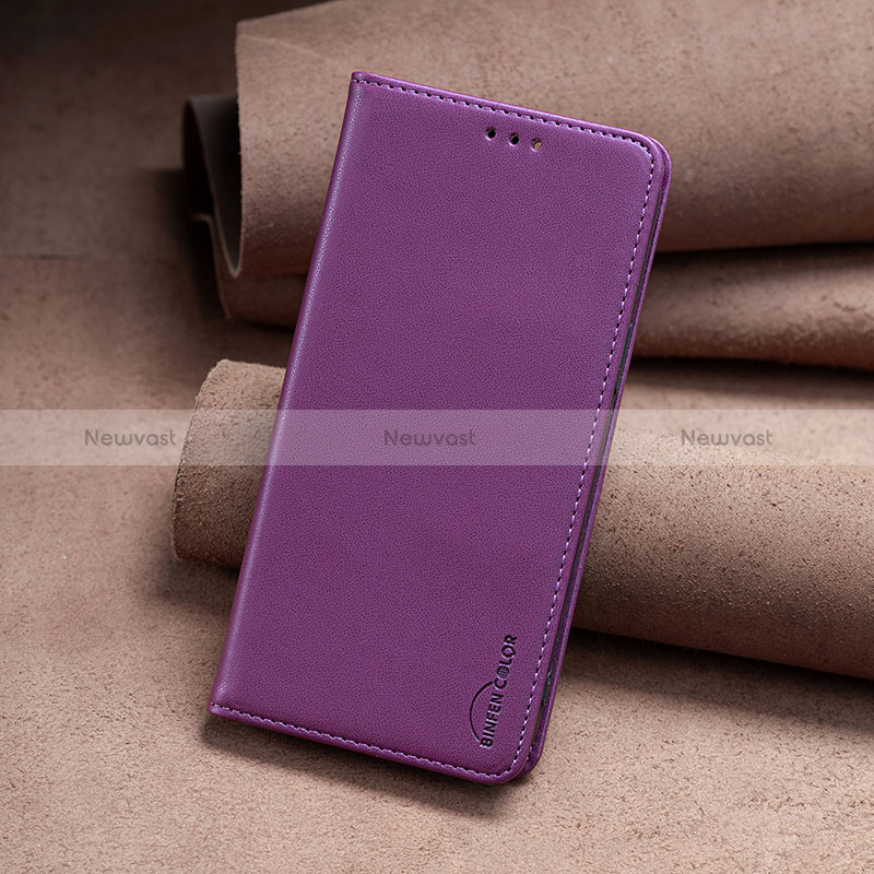 Leather Case Stands Flip Cover Holder B16F for Google Pixel 7 Pro 5G Purple