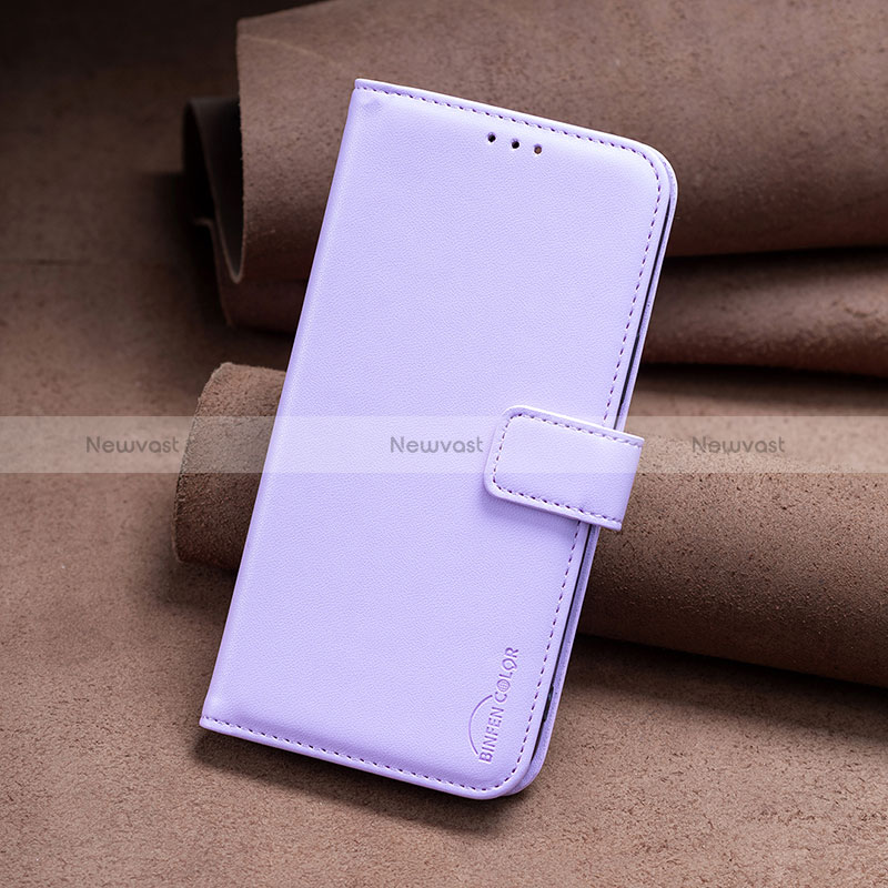 Leather Case Stands Flip Cover Holder B16F for Google Pixel 7a 5G Clove Purple