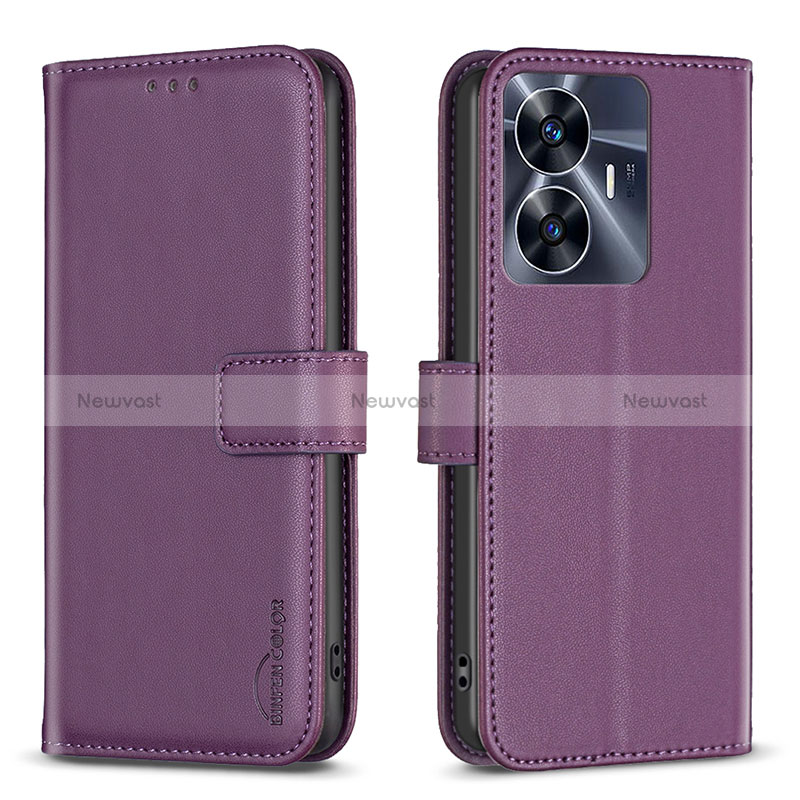 Leather Case Stands Flip Cover Holder B16F for Realme Narzo N55