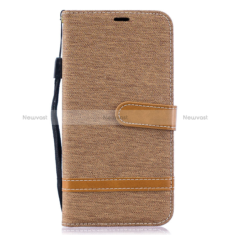 Leather Case Stands Flip Cover Holder B16F for Samsung Galaxy A10 Gold