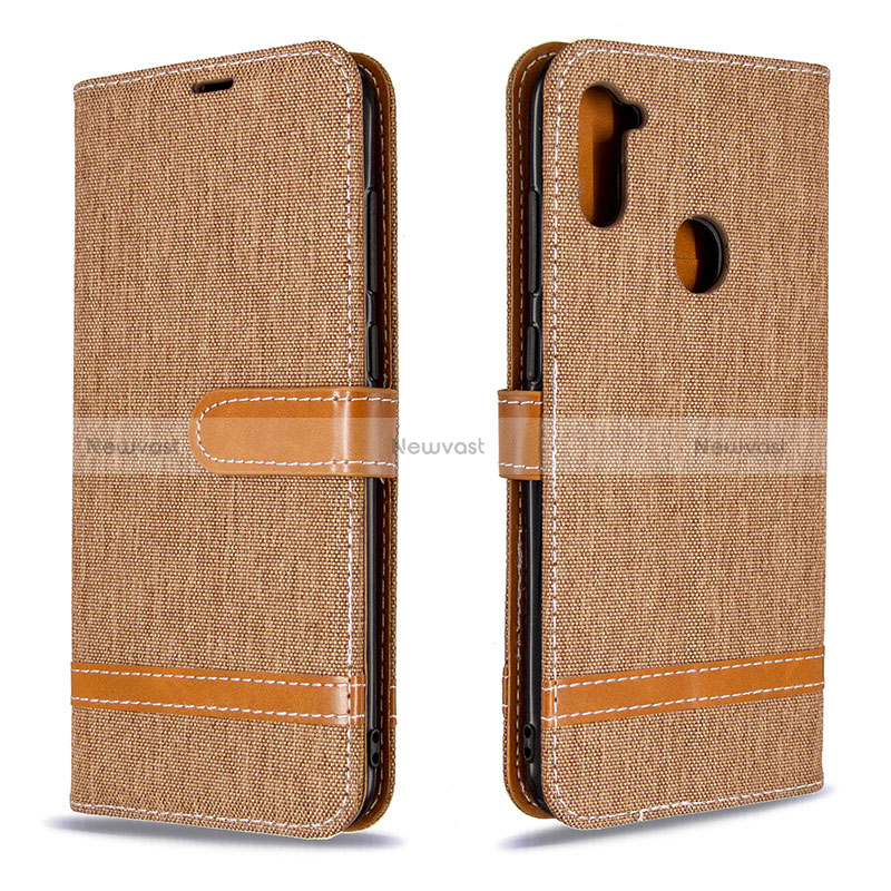 Leather Case Stands Flip Cover Holder B16F for Samsung Galaxy A11