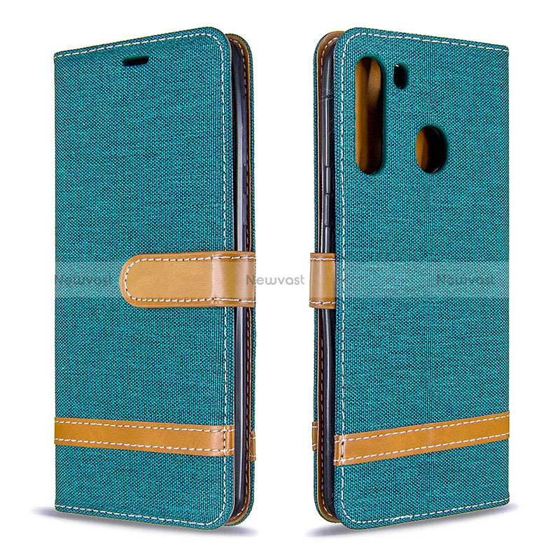 Leather Case Stands Flip Cover Holder B16F for Samsung Galaxy A21