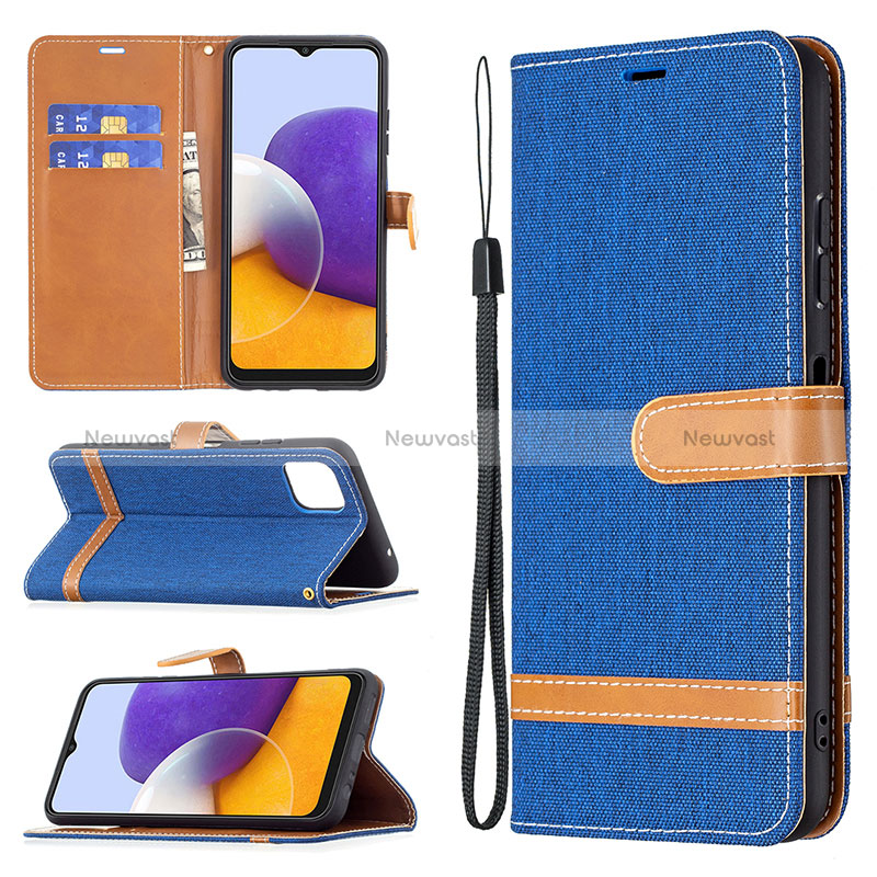 Leather Case Stands Flip Cover Holder B16F for Samsung Galaxy A22s 5G