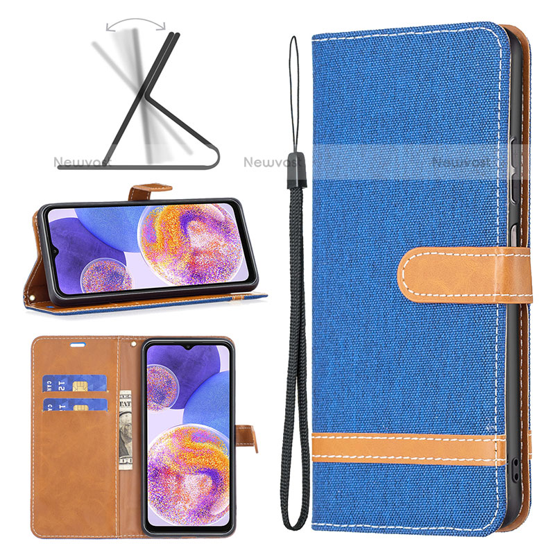 Leather Case Stands Flip Cover Holder B16F for Samsung Galaxy A23 5G