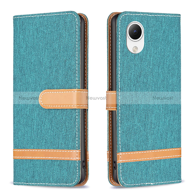 Leather Case Stands Flip Cover Holder B16F for Samsung Galaxy A23 5G SC-56C Green