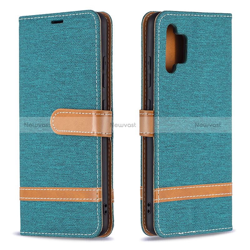 Leather Case Stands Flip Cover Holder B16F for Samsung Galaxy A32 4G Green