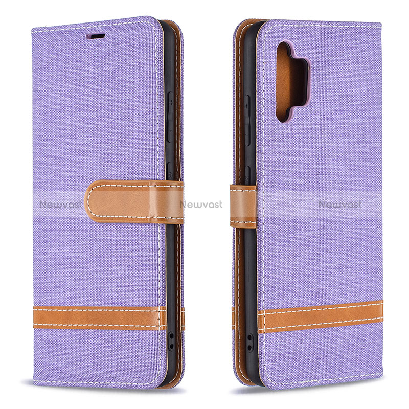 Leather Case Stands Flip Cover Holder B16F for Samsung Galaxy A32 5G Clove Purple