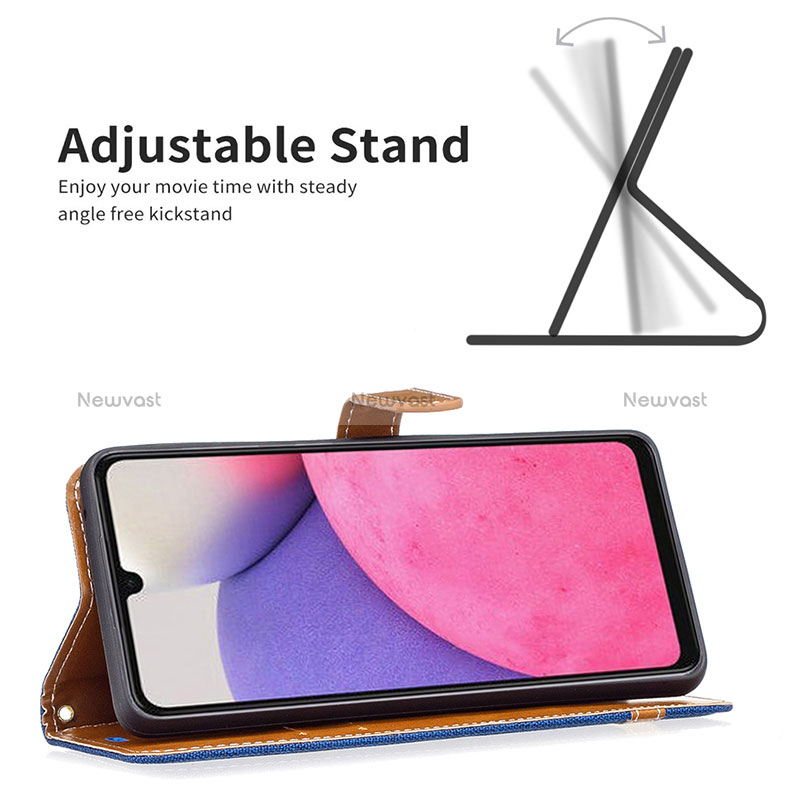 Leather Case Stands Flip Cover Holder B16F for Samsung Galaxy A33 5G