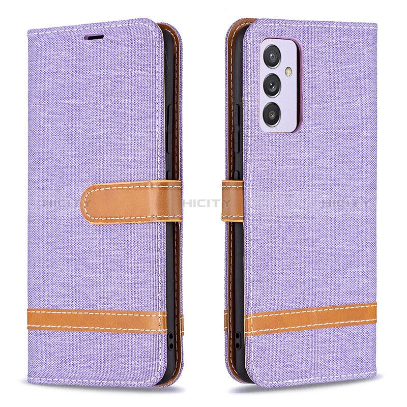 Leather Case Stands Flip Cover Holder B16F for Samsung Galaxy A34 5G Clove Purple