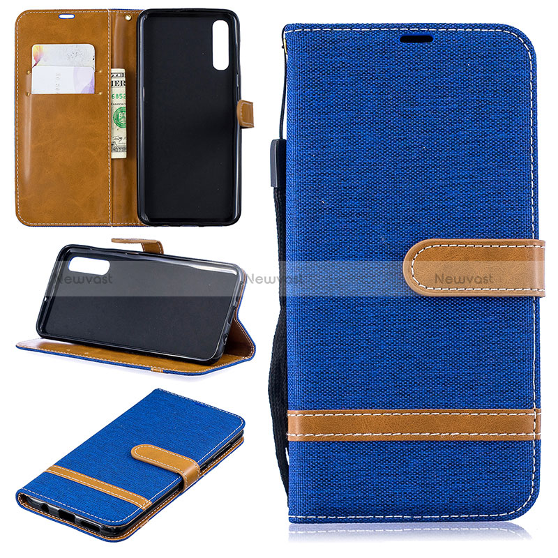 Leather Case Stands Flip Cover Holder B16F for Samsung Galaxy A50