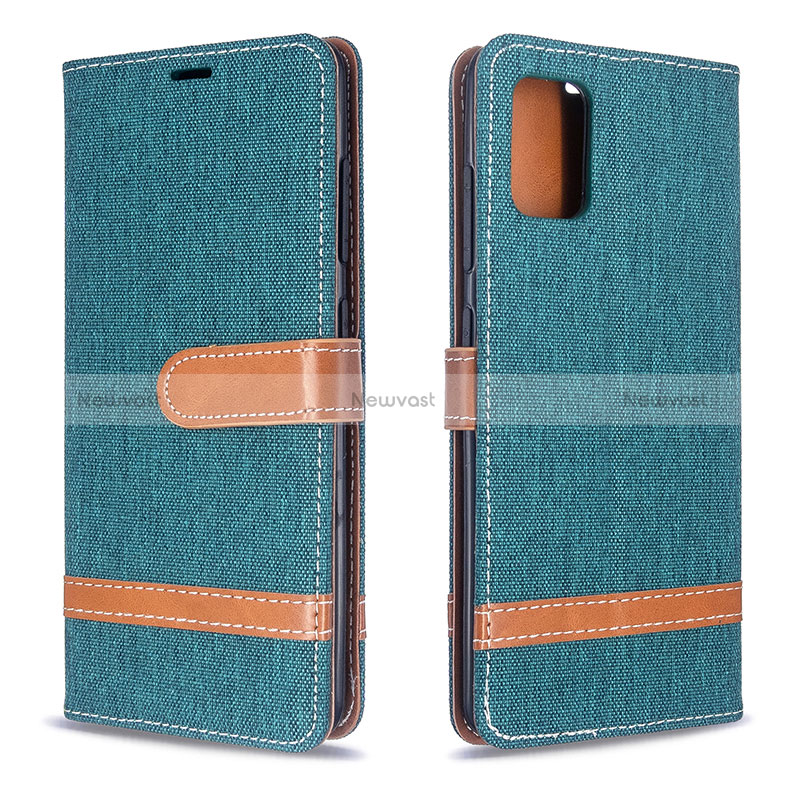 Leather Case Stands Flip Cover Holder B16F for Samsung Galaxy A51 5G Green