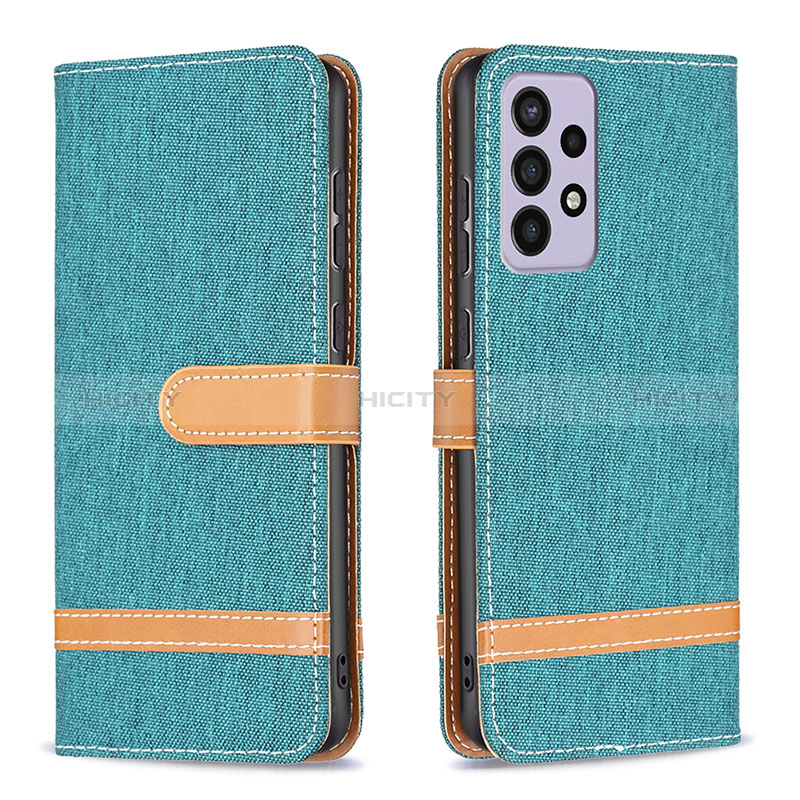 Leather Case Stands Flip Cover Holder B16F for Samsung Galaxy A73 5G Green