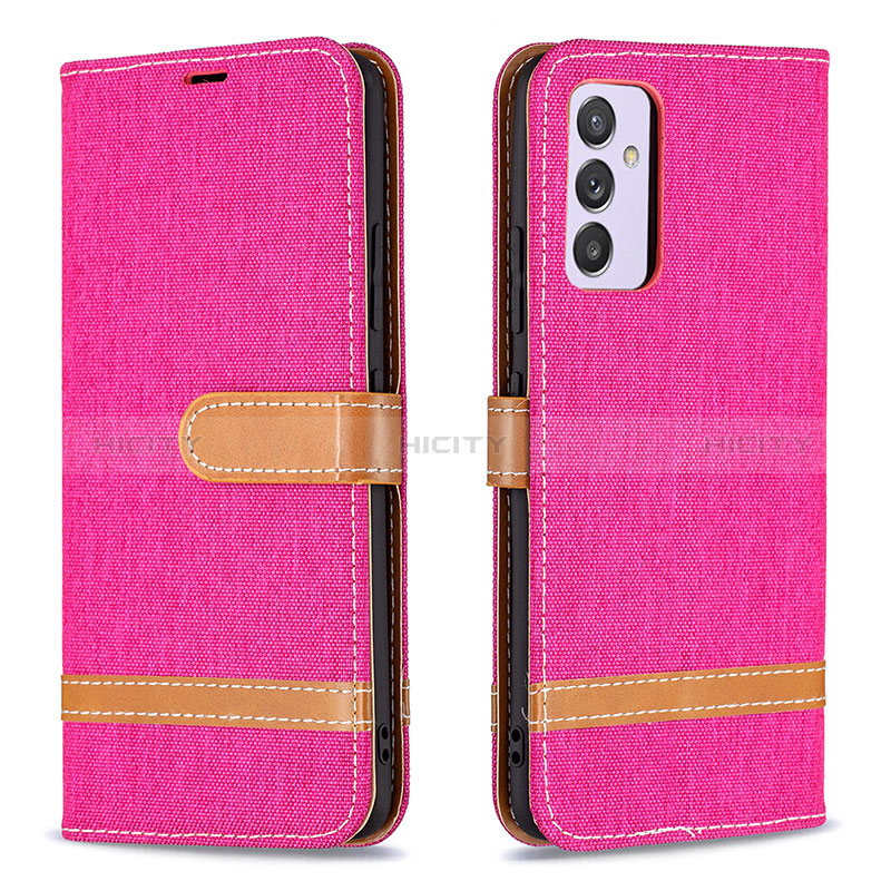 Leather Case Stands Flip Cover Holder B16F for Samsung Galaxy A82 5G Hot Pink