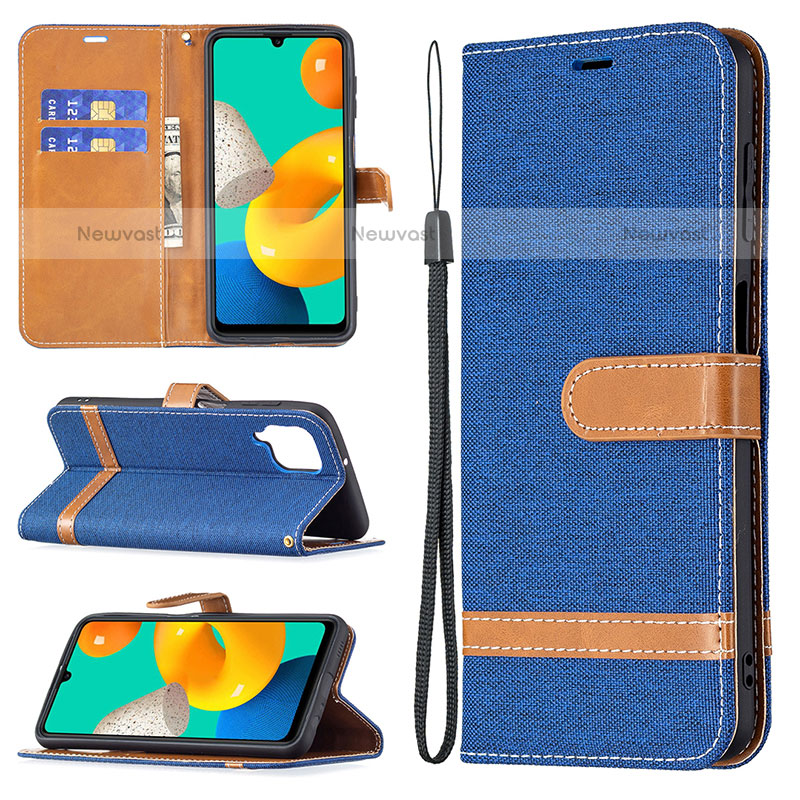 Leather Case Stands Flip Cover Holder B16F for Samsung Galaxy M32 4G