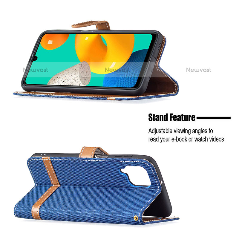 Leather Case Stands Flip Cover Holder B16F for Samsung Galaxy M32 4G