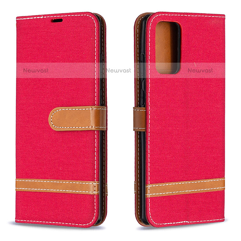 Leather Case Stands Flip Cover Holder B16F for Samsung Galaxy Note 20 5G Red