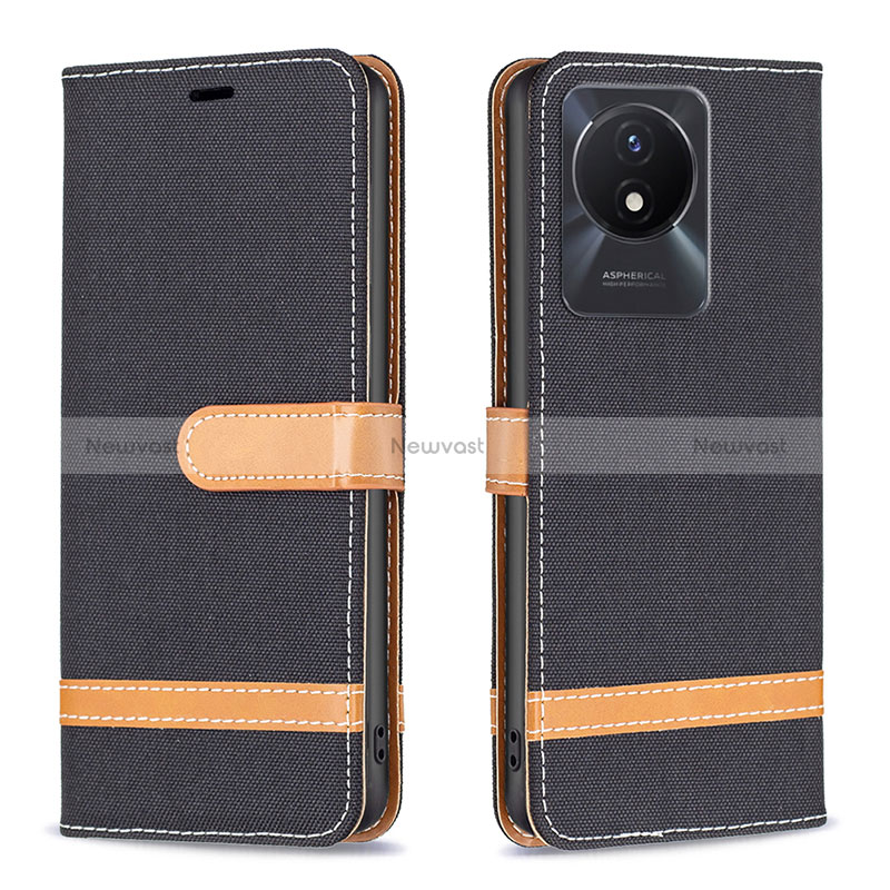 Leather Case Stands Flip Cover Holder B16F for Vivo Y02t