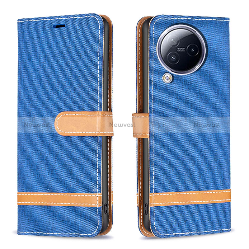 Leather Case Stands Flip Cover Holder B16F for Xiaomi Civi 3 5G Blue