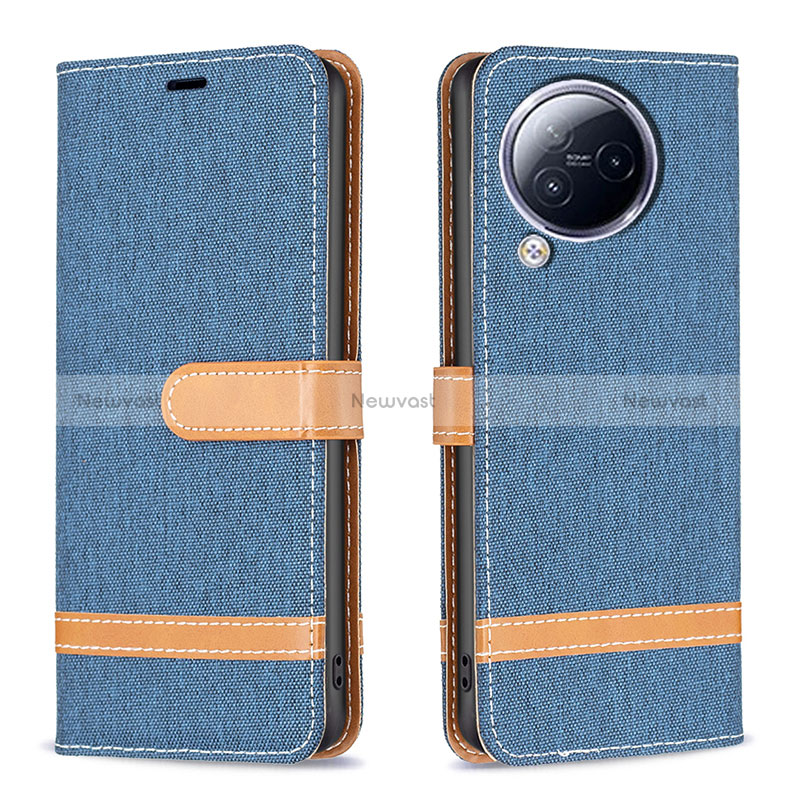 Leather Case Stands Flip Cover Holder B16F for Xiaomi Civi 3 5G Sky Blue