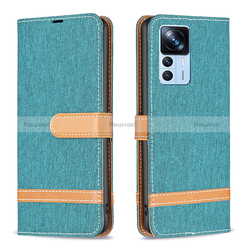 Leather Case Stands Flip Cover Holder B16F for Xiaomi Mi 12T 5G Green