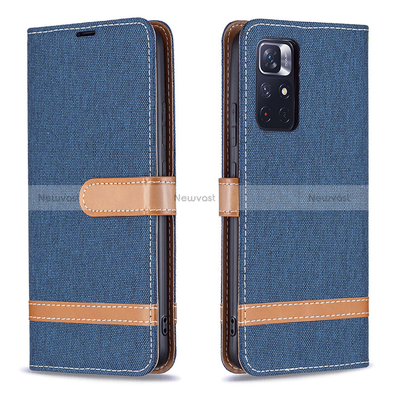 Leather Case Stands Flip Cover Holder B16F for Xiaomi Poco M4 Pro 5G