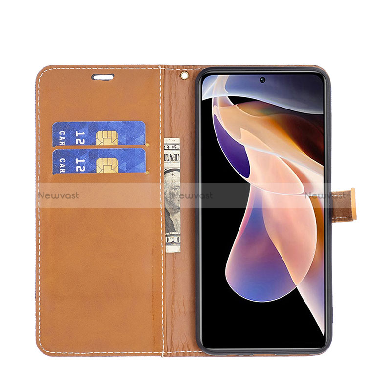 Leather Case Stands Flip Cover Holder B16F for Xiaomi Poco X4 NFC