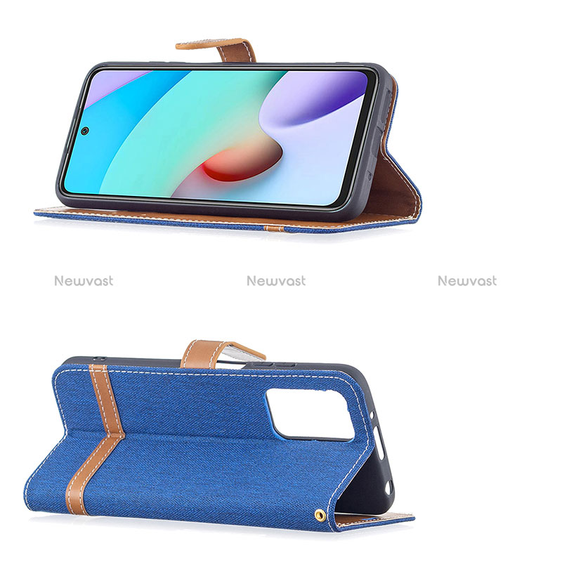 Leather Case Stands Flip Cover Holder B16F for Xiaomi Redmi 10 (2022)