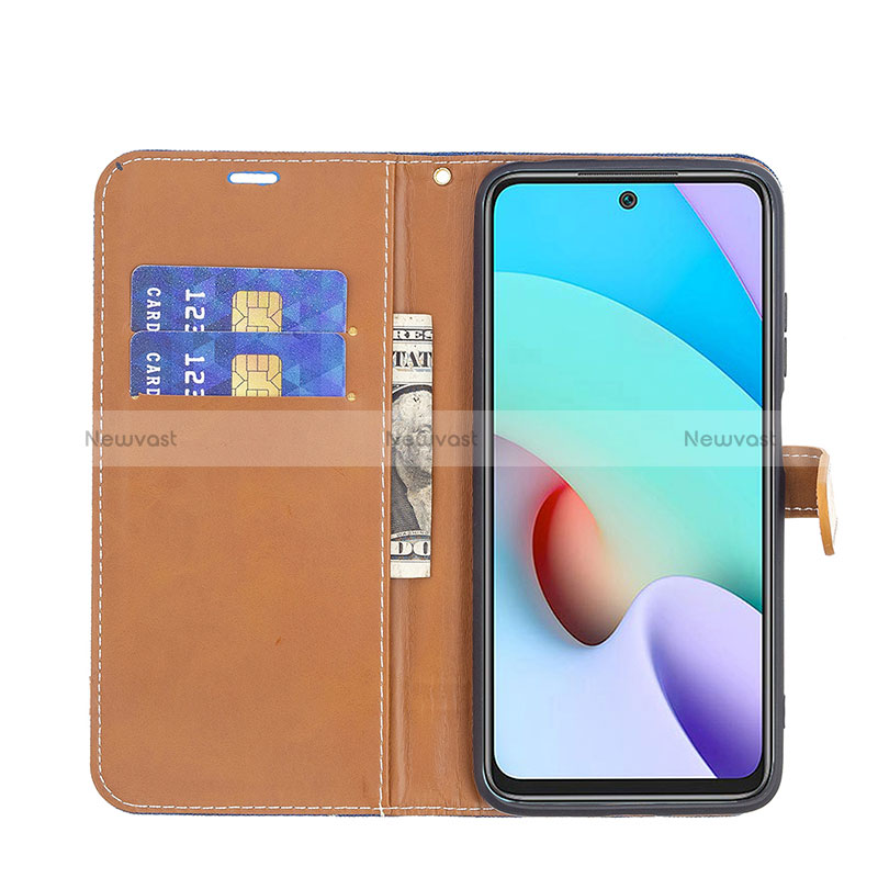 Leather Case Stands Flip Cover Holder B16F for Xiaomi Redmi 10 (2022)