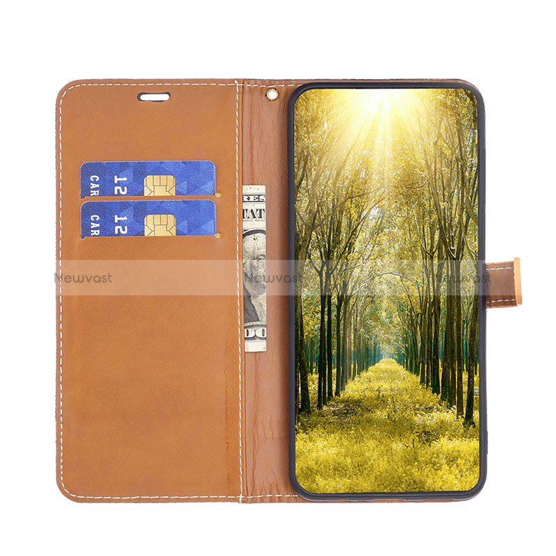 Leather Case Stands Flip Cover Holder B16F for Xiaomi Redmi 10C 4G