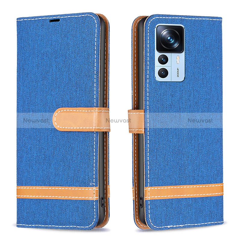 Leather Case Stands Flip Cover Holder B16F for Xiaomi Redmi K50 Ultra 5G Blue