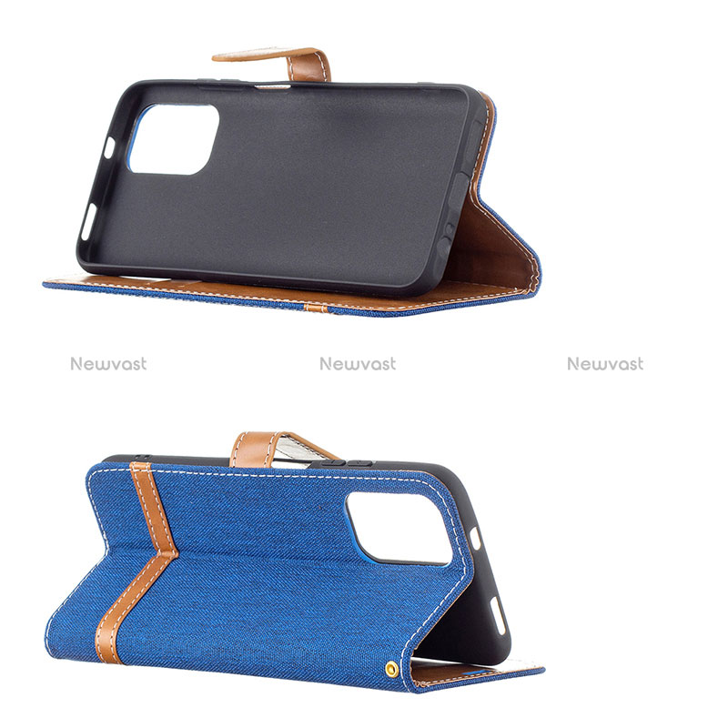 Leather Case Stands Flip Cover Holder B16F for Xiaomi Redmi Note 10 4G