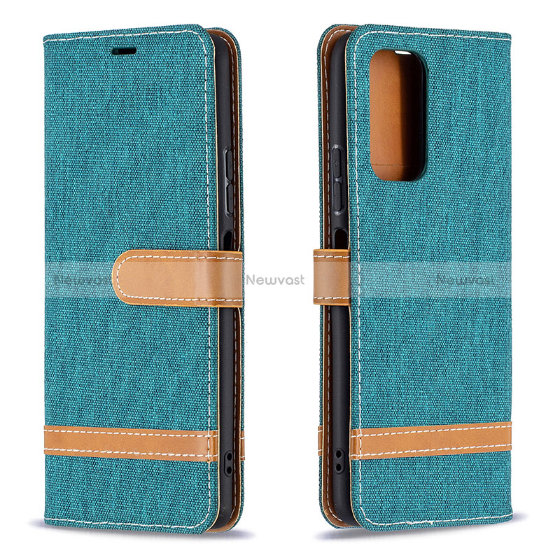 Leather Case Stands Flip Cover Holder B16F for Xiaomi Redmi Note 10 Pro Max Green