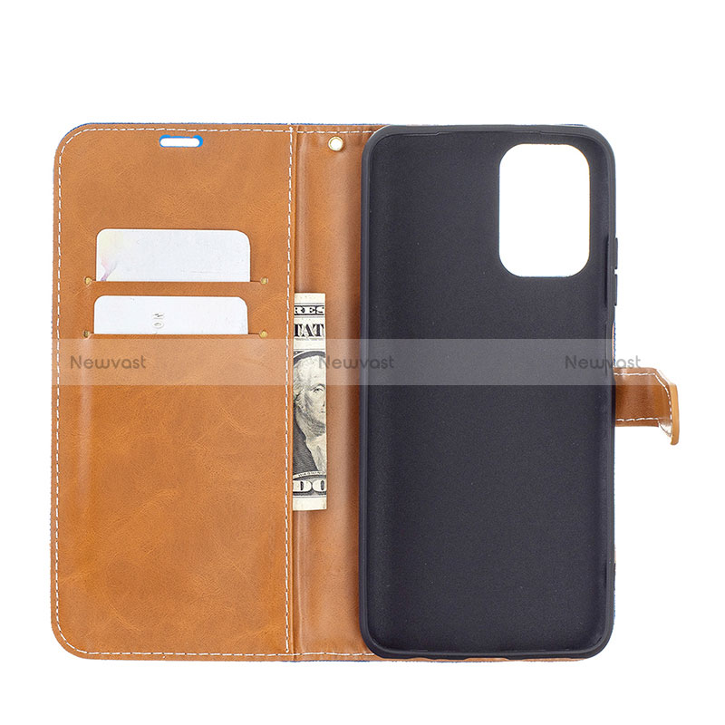 Leather Case Stands Flip Cover Holder B16F for Xiaomi Redmi Note 10S 4G