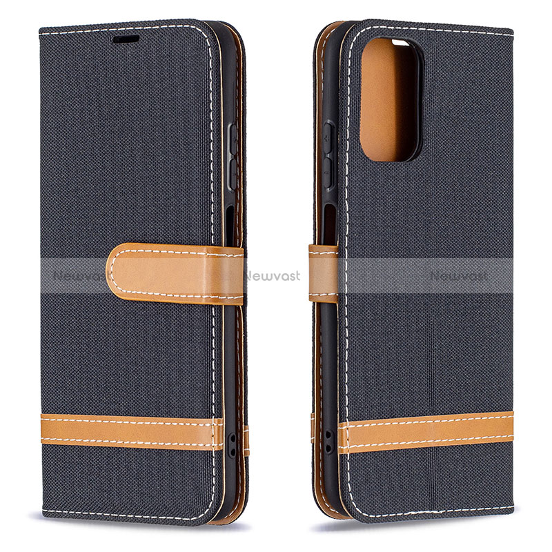 Leather Case Stands Flip Cover Holder B16F for Xiaomi Redmi Note 10S 4G