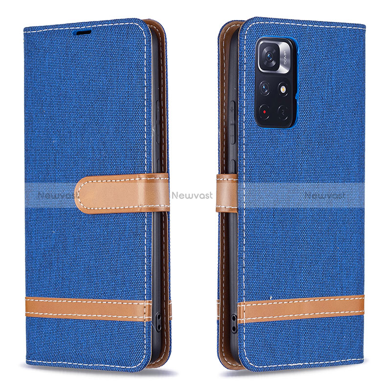 Leather Case Stands Flip Cover Holder B16F for Xiaomi Redmi Note 11 5G