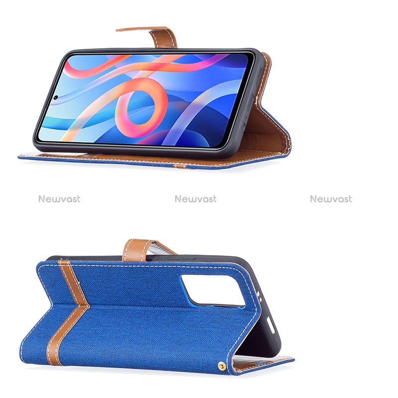 Leather Case Stands Flip Cover Holder B16F for Xiaomi Redmi Note 11 5G